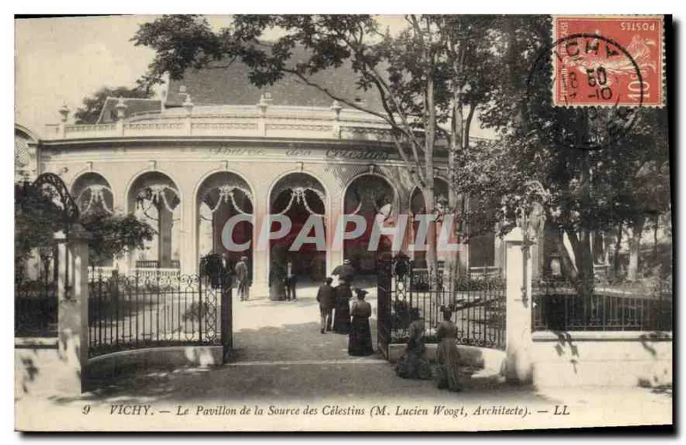 Vichy — Das Pavillon der Quelle der Célestins (M. Lucien Woogt, Architekt) — LL - Vorderseite