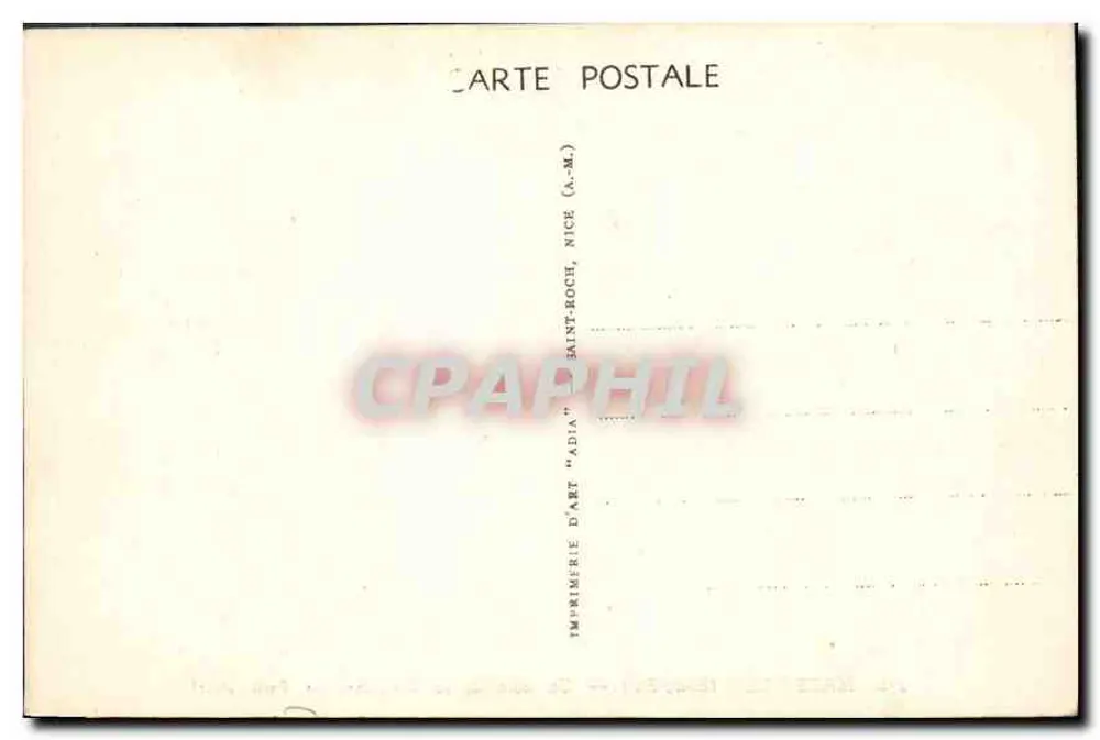 Marseille (B.-du-Rh.) — Ein Stück der Corniche. Le Petit Nice — Künstlerdruckerei 'Adia', Nice - Rückseite