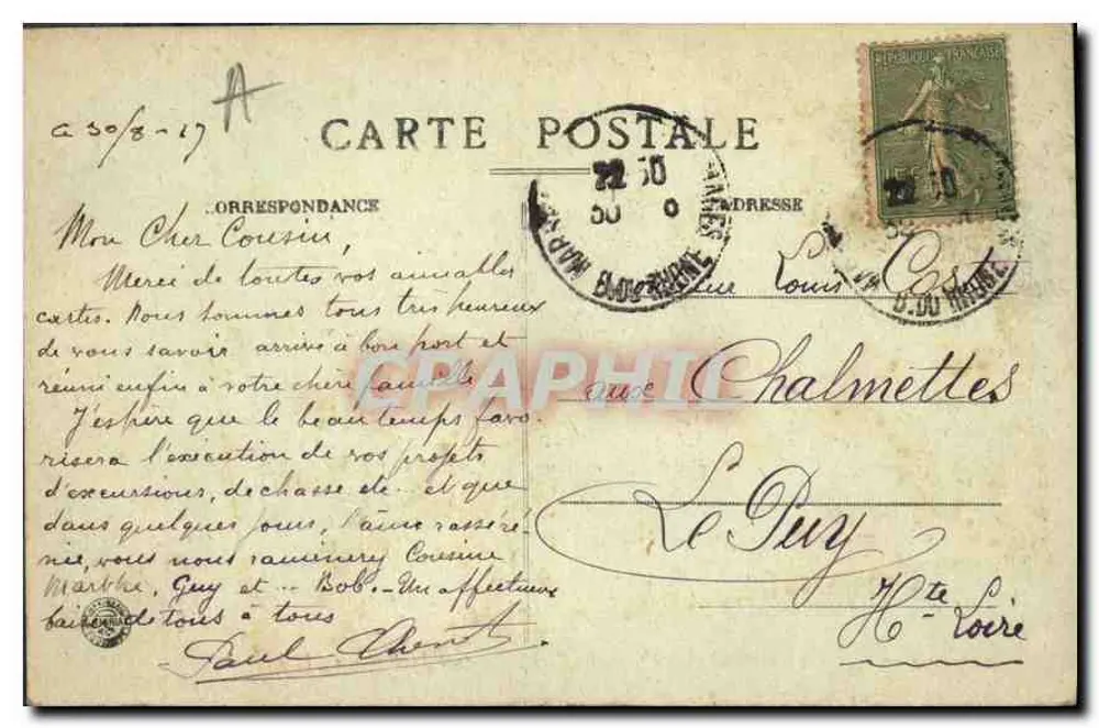 Marseille — A Corniche — Anse do Profeta — E. L. - Verso
