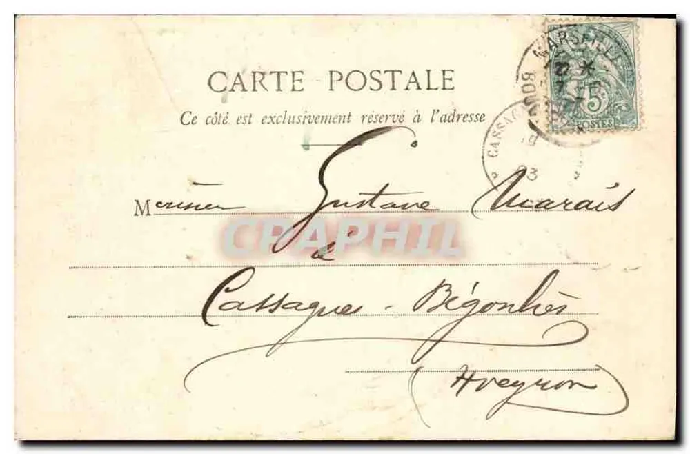 MARSEILLE — A Prefeitura — Edição Gilitta, Nice - Verso