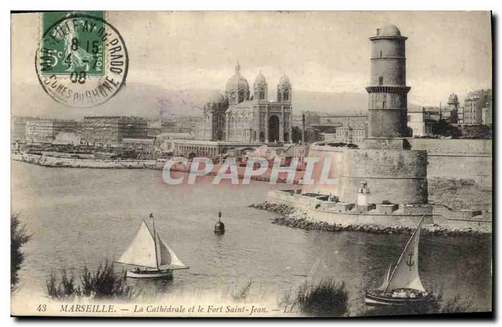 Marseille — Die Kathedrale und das Fort Saint-Jean — LL. n°43 - Vorderseite