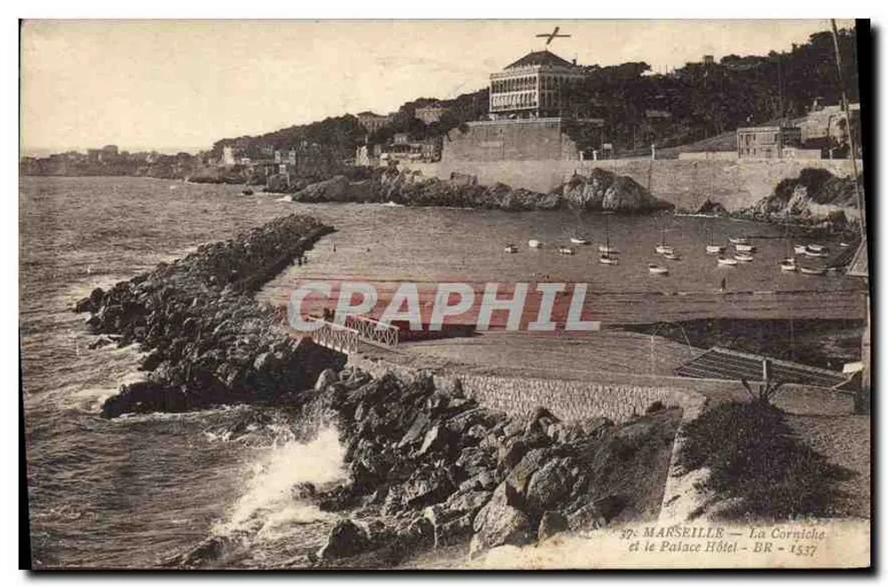 Marselha — A Corniche e o Hotel Palace — BR - 1537 - Frente
