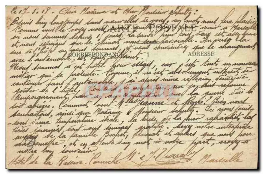 Marselha — A Corniche e o Hotel Palace — BR - 1537 - Verso