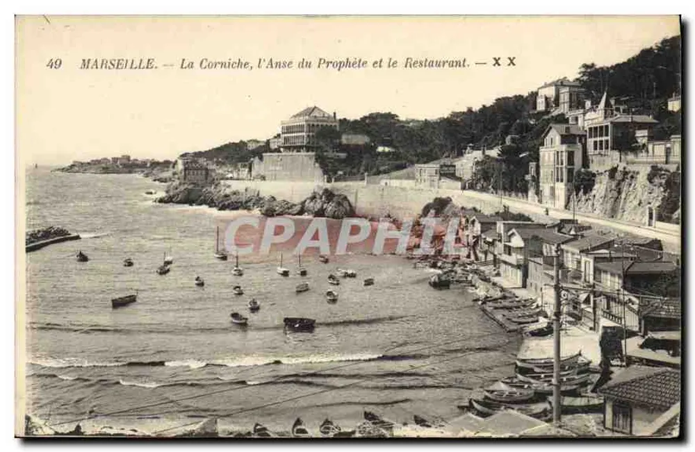 Marselha — A Corniche, A Ense do Profeta e o Restaurante — X X - Frente