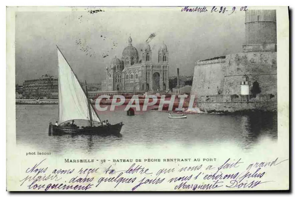 Marseille - Fischboot, das zum Hafen zurückkehrt — phot. lacout - Vorderseite