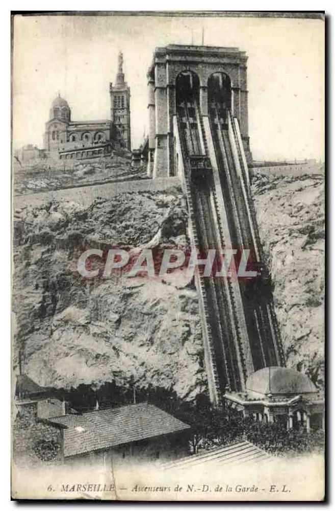 Marseille — Ascensores de N.-D. de la Garde — E. L. - Frente