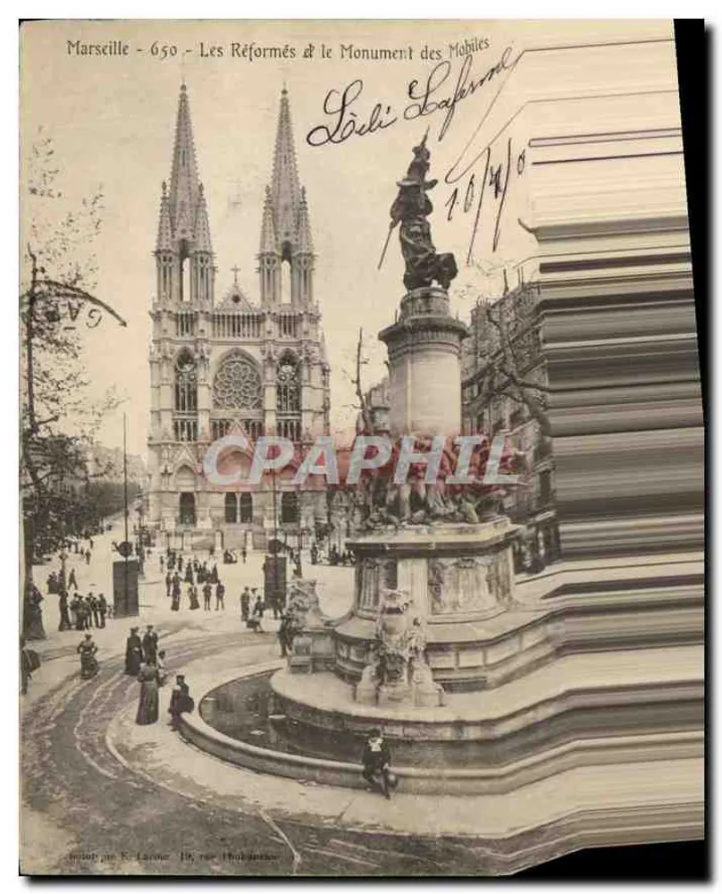Marseille - 650 - Die Reformierten und das Denkmal der Mobiles — Verleger E. Lacour, Nr. 650 - Vorderseite