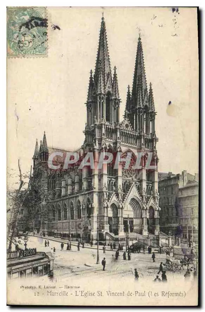 Marseille - Die Kirche Saint-Vincent-de-Paul (Die Reformierten) — Phototyp. E. Lavour - Vorderseite