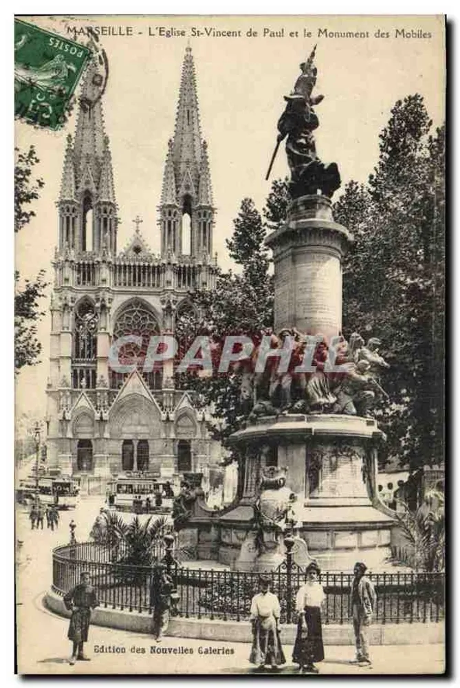 Marseille — Die Kirche St-Vincent-de-Paul und das Monument der Mobiles — Ausgabe der Nouvelles Galeries - Vorderseite