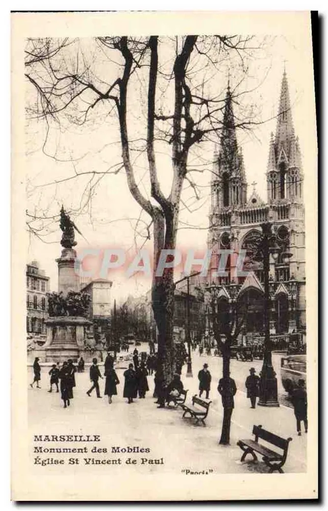 Marseille — Monument des Mobiles und Kirche Saint-Vincent-de-Paul — Panoréa - Vorderseite