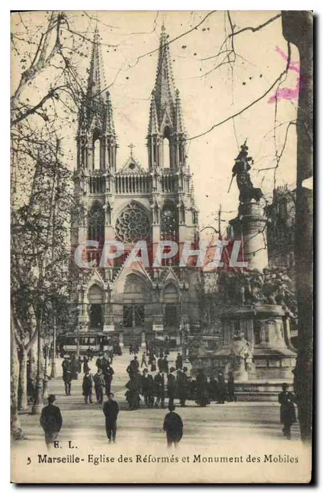 Marsella - Iglesia de los Reformados y Monumento de los Mobiles — E. L. n°5 - Anverso