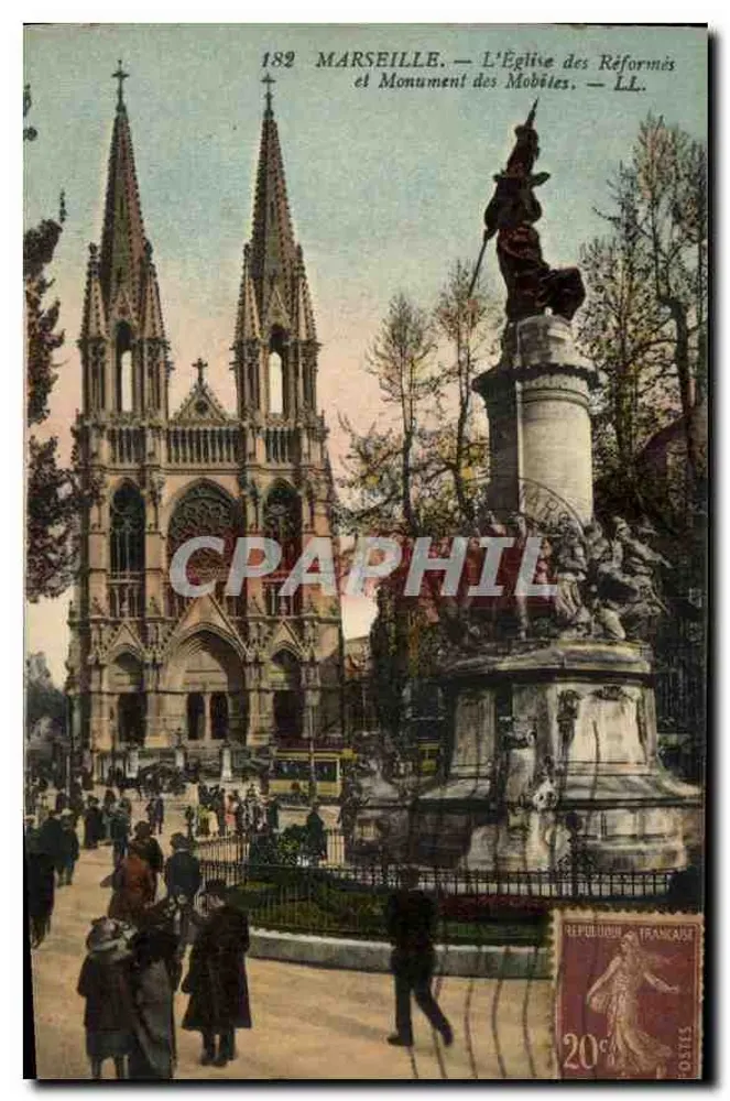 Marsiglia — L'Église des Réformés et Monument des Mobistes — LL - Recto