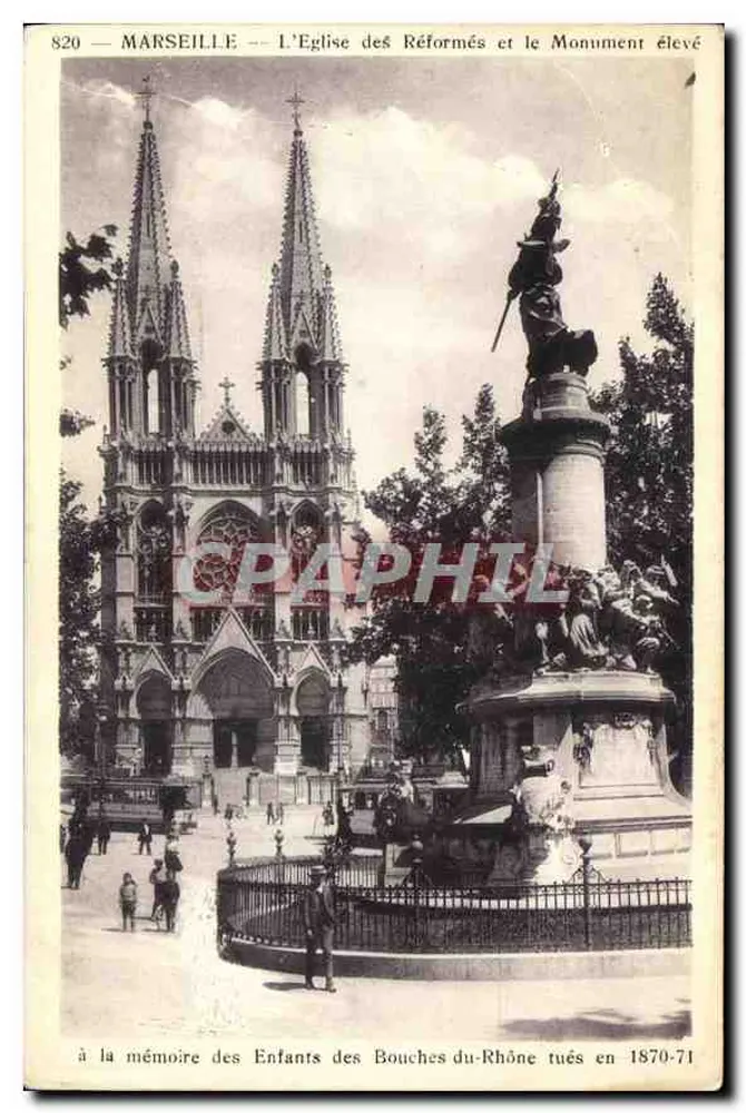Marseille — La Chiesa dei Riformati e il Monumento Erigito — 820 - Recto