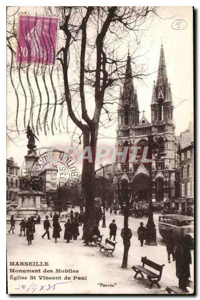 Marseille — Denkmal der Mobiles und Kirche Saint Vincent de Paul — Verfahren 'Procéa' - Vorderseite