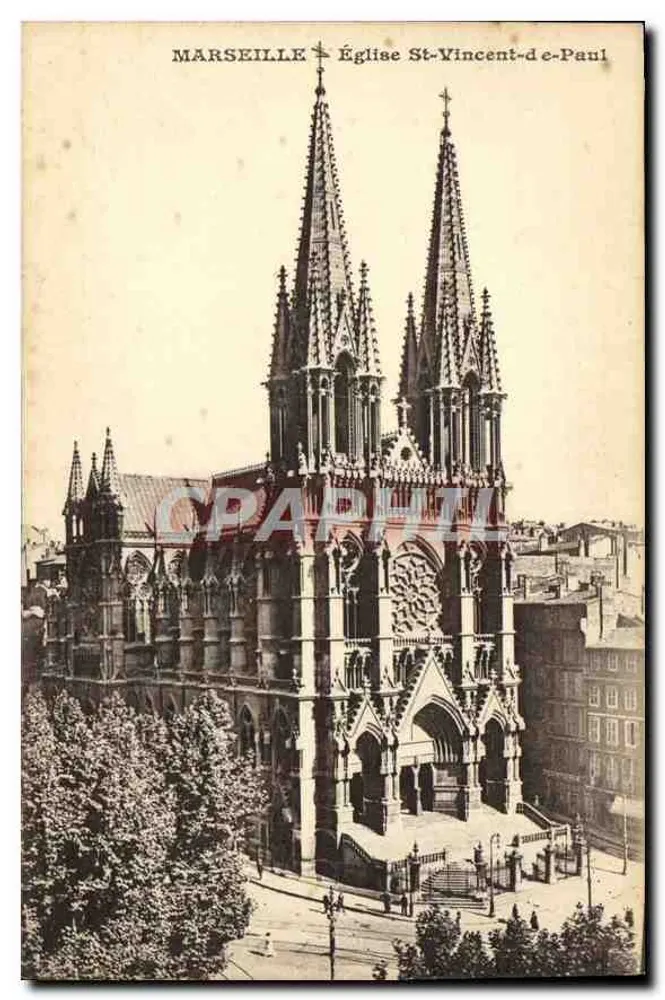 Marseille — Kirche St. Vincent de Paul — Postkarte - Vorderseite