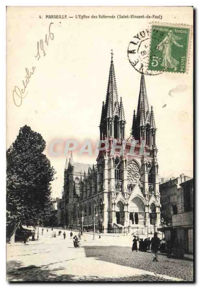 Marselha — A Igreja dos Reformados (São Vicente de Paulo) — Bilhete postal moderno n°4 - Frente