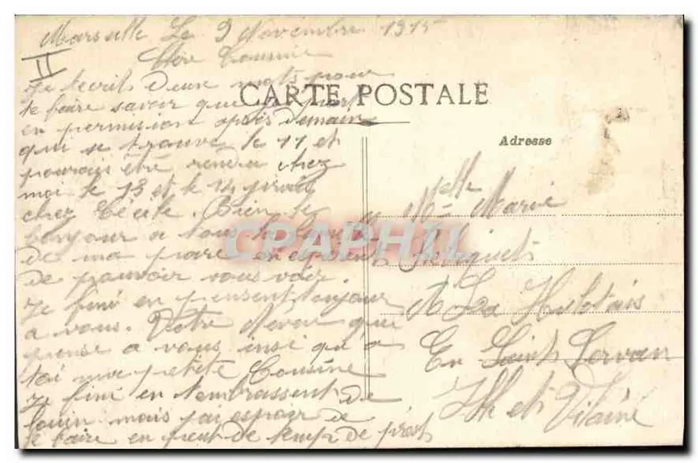 Marseille - Cours du Chapitre e a Igreja dos Reformados — editor não identificado, n° de série 26 - Verso