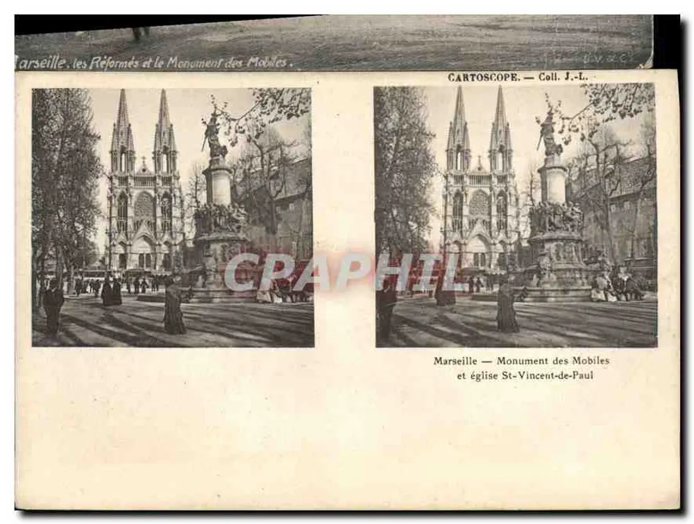 Marseille — Monument des Mobiles und Kirche St-Vincent-de-Paul — CARTOSCOPE — Coll. J.-L. - Vorderseite