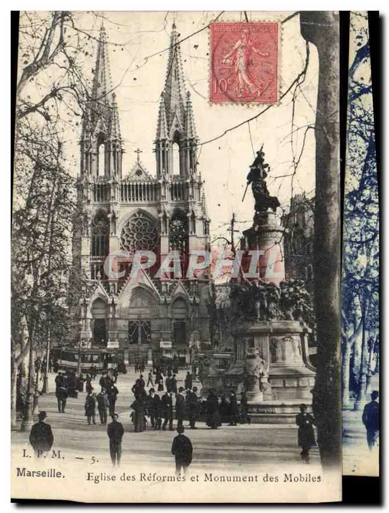 Marseille — Kirche der Reformierten und Denkmal der Mobiles — L.P.M. - 5 - Vorderseite
