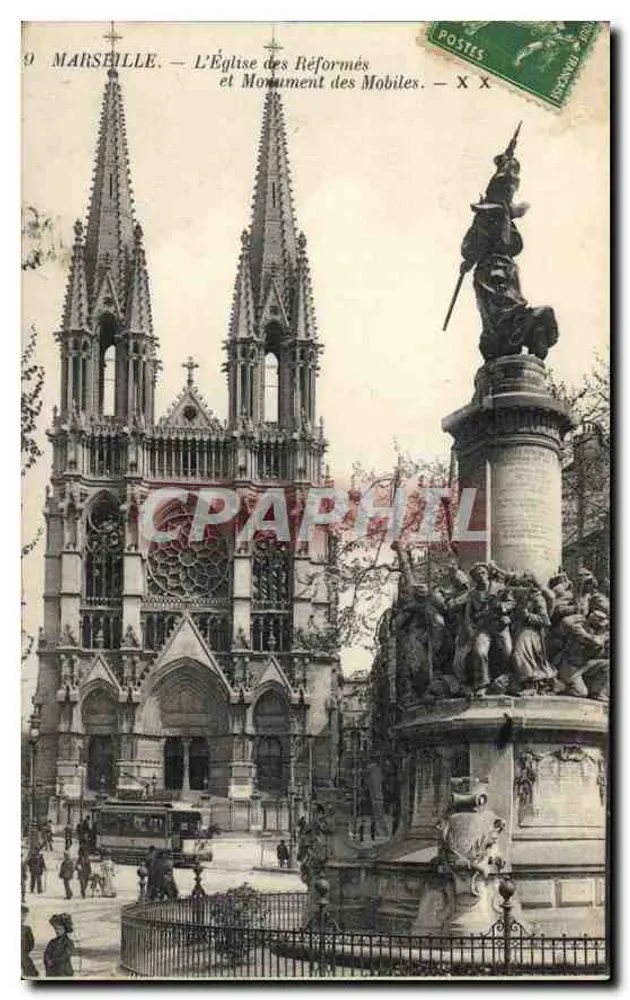 Marseille — Die Reformierte Kirche und Denkmal der Mobiles — unbekannter Verleger, Nr. 9 - Vorderseite
