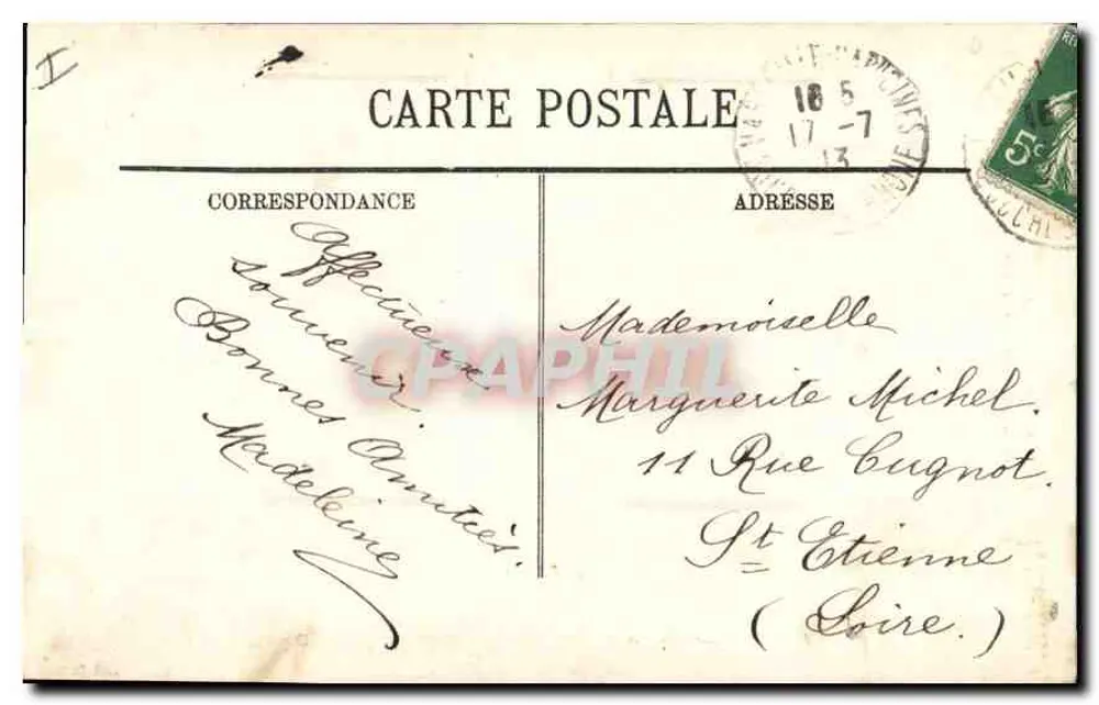 Marseille — Die Reformierte Kirche und Denkmal der Mobiles — unbekannter Verleger, Nr. 9 - Rückseite