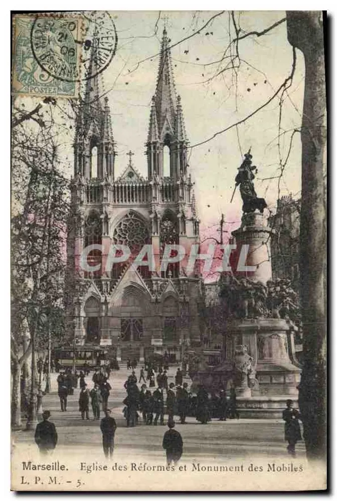 Marseille. Kirche der Reformierten und Denkmal der Mobiles — L. P. M. - 5. - Vorderseite