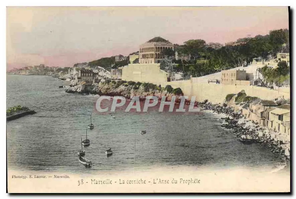 Marseille - A corniche - A Anse do Profeta — Phototyp. E. Lacour, Marseille, n°38 - Frente