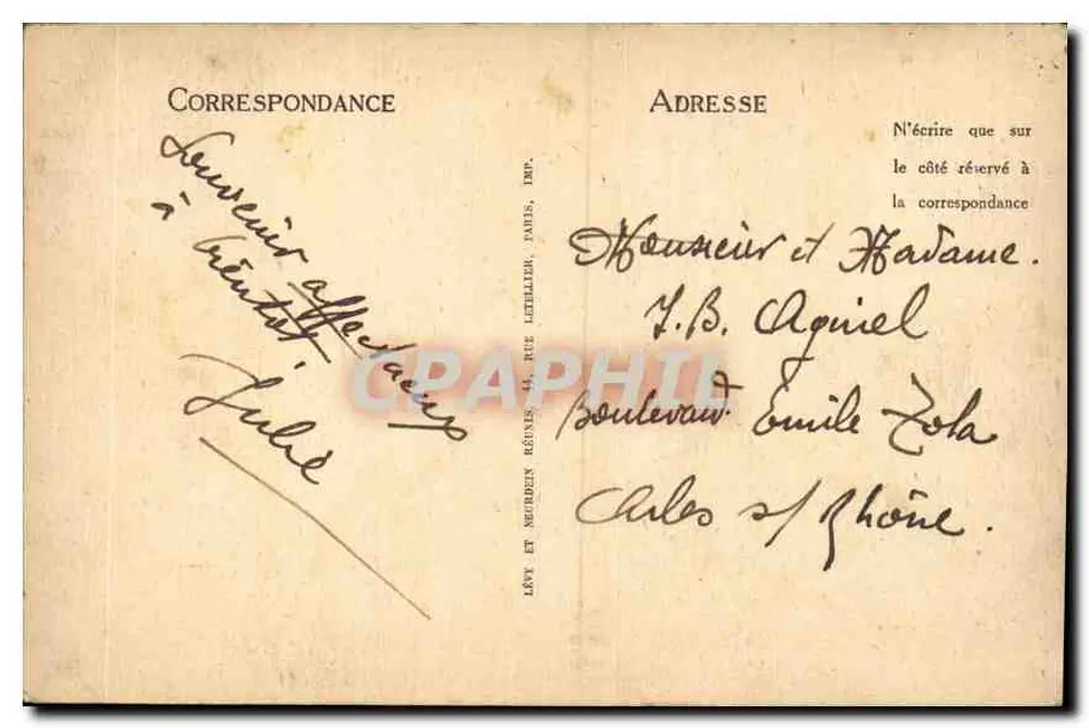 Marseille - A Corniche - O Profeta - LL 173 - Verso