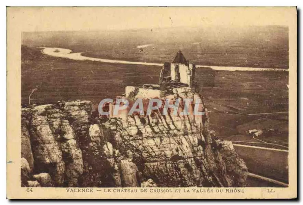 Valence — Schloss Crussol und das Tal des Rhônes — LL - Vorderseite