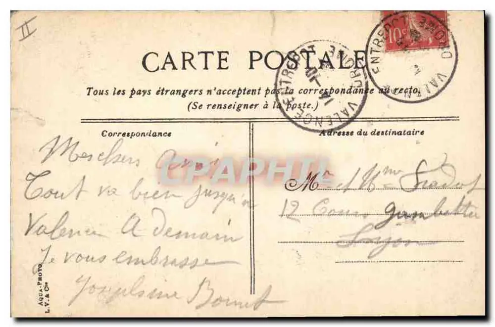 Valência - Estátua de Bancez — editor L.V. à Ch. - Verso