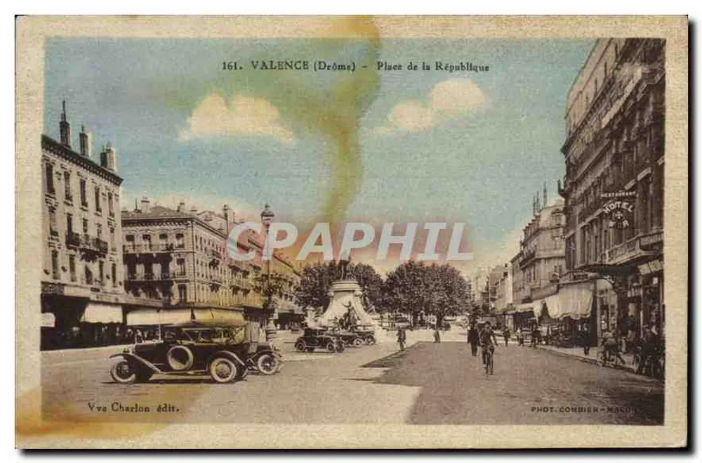 Valence (Drôme) - Praça da República — Vve Charlon édit. n°161 - Frente