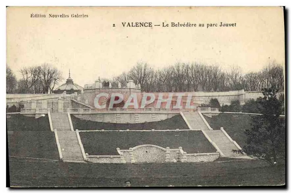 Valence — Le Belvédère au parc Jouvet — Édition Nouvelles Galeries, n°2 - Recto