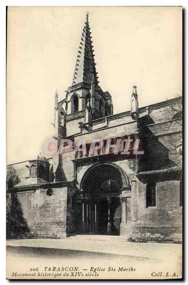 Tarascon — Igreja de Santa Marta, monumento histórico do século XIV — Coll. L.A. - Frente