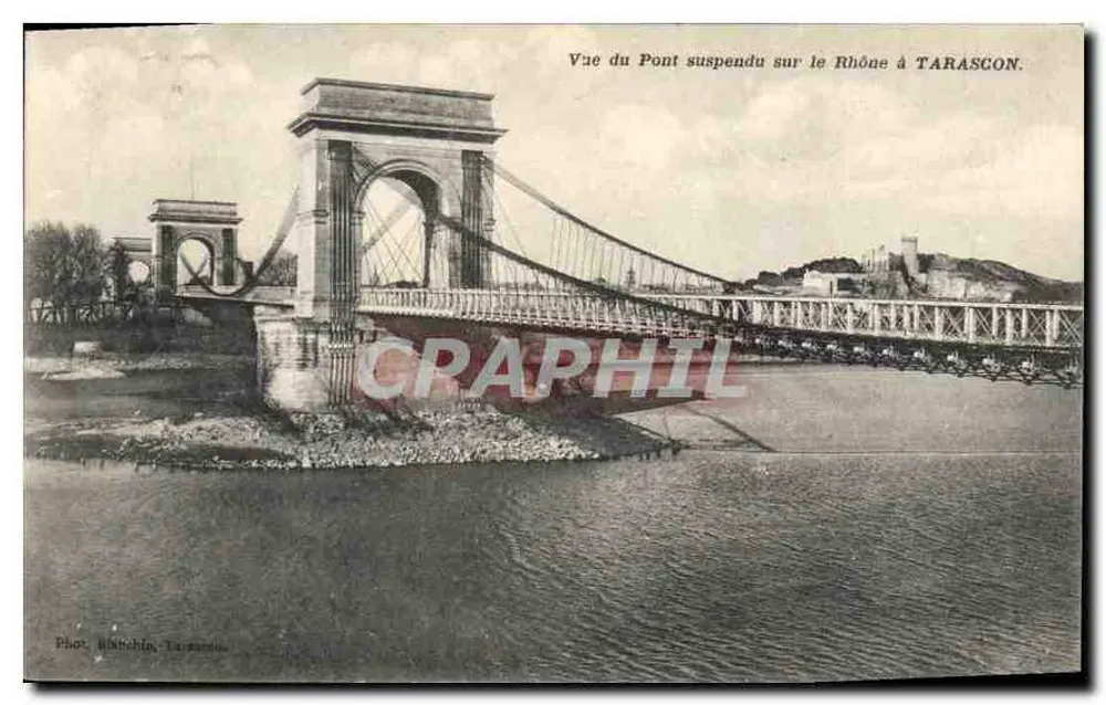 Hängebrücke über den Rhône in Tarascon — Panoramablick — Fot. Rüthelin, Tarascon - Vorderseite
