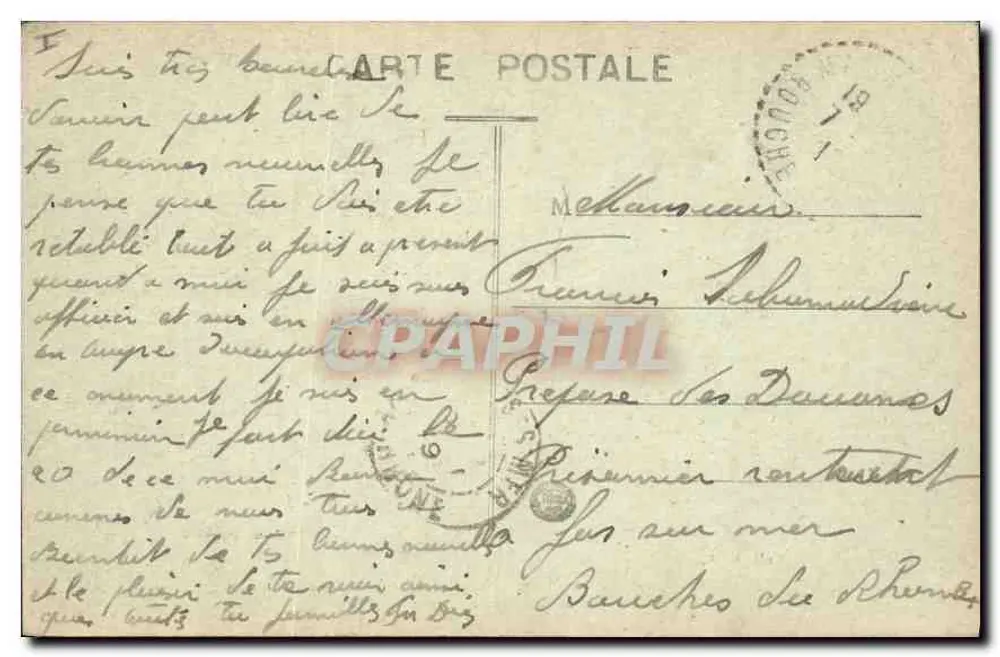 Tarascon — O Castelo do Rei René localizado sobre o bâti do Romen, atualmente local de prisão — editor não identificado, n° de série 183 - Verso