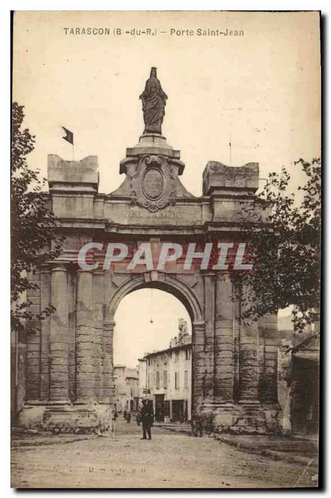 Tarascon (B.-du-R.) — Porte Saint-Jean avec statue de la Vierge — éditeur B. S. MOULIN & Cie - Front