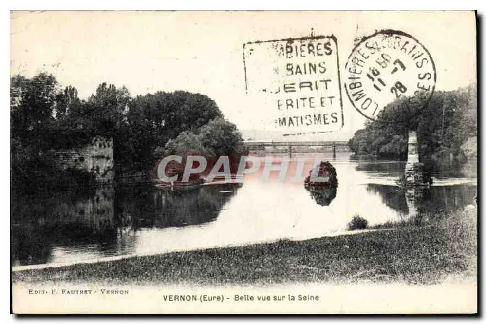Vernon (Eure) — Bela vista sobre a Sena — Edit. F. Fautret - Vernon - Frente