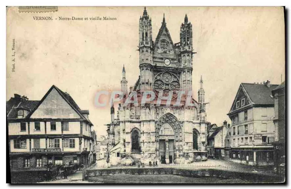 Vernon - Notre-Dame and Old House — Photo. A. L. Vernon - Front
