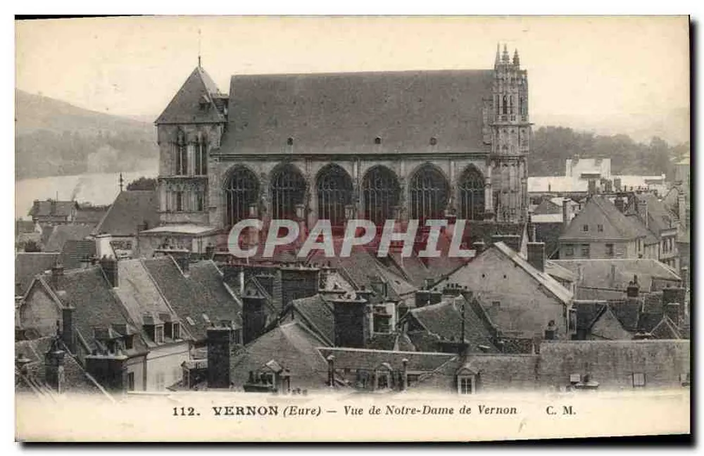 Vernon (Eure) — Vista de Notre-Dame de Vernon — C. M. n°112 - Frente