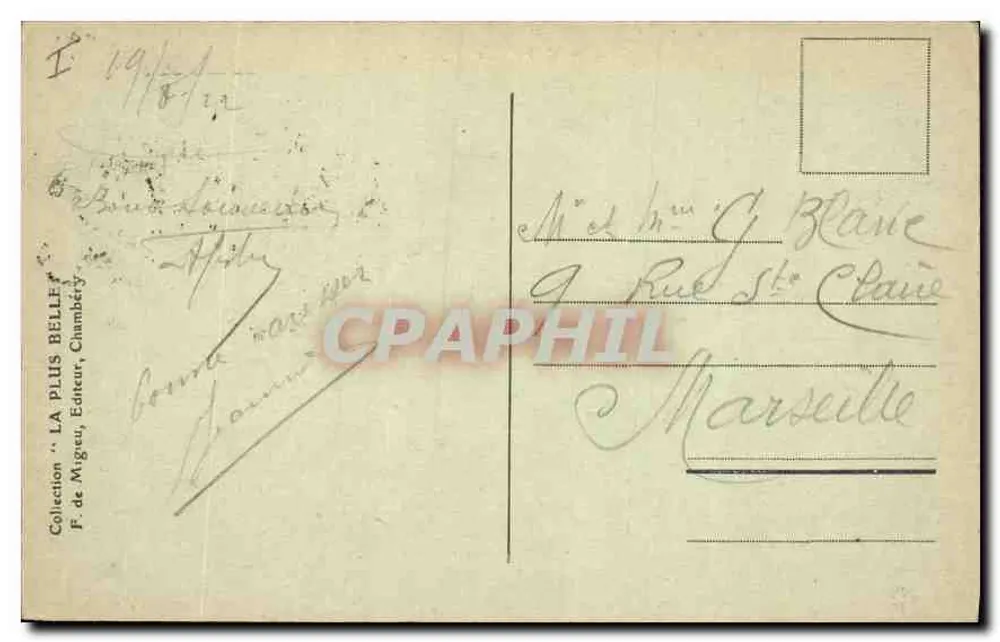 Chambery — A Prefeitura — F. de Migueu, n°307 - Verso