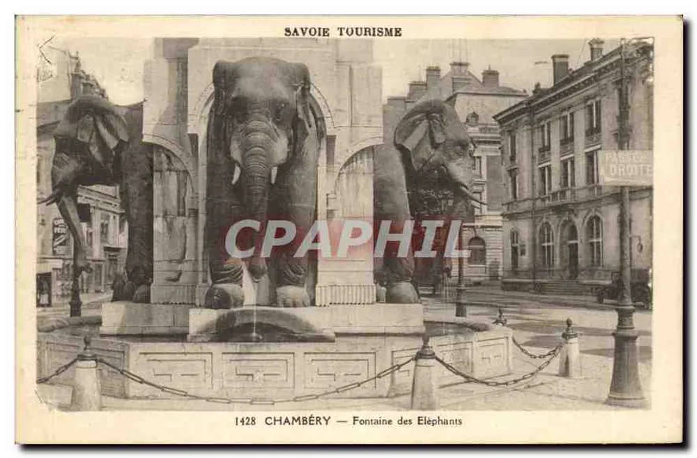 Chambéry — Fontaine des Éléphants — Savoie Tourisme - Recto