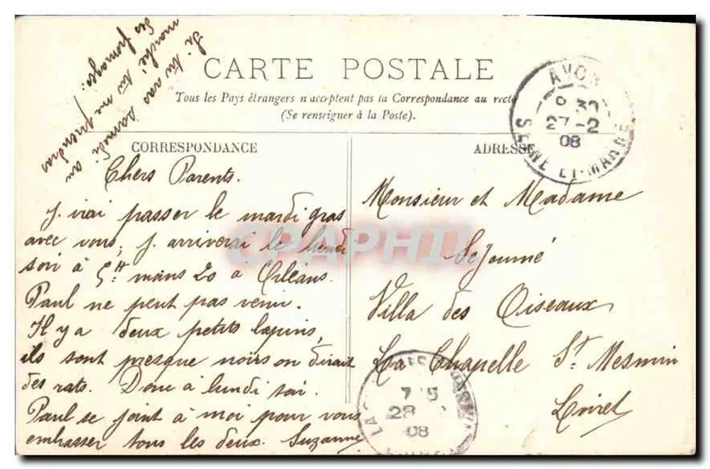 Fontainebleau — As Gorges de Francbard — A Porta — Editor não identificado, número de série não visível - Verso