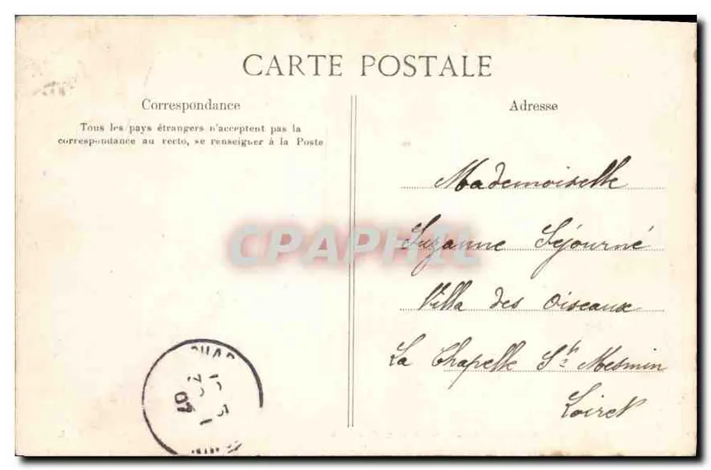 Forêt de Fontainebleau — Grotte aux Cristeaux — Éditeur C. Lévy, n° 256 - Verso