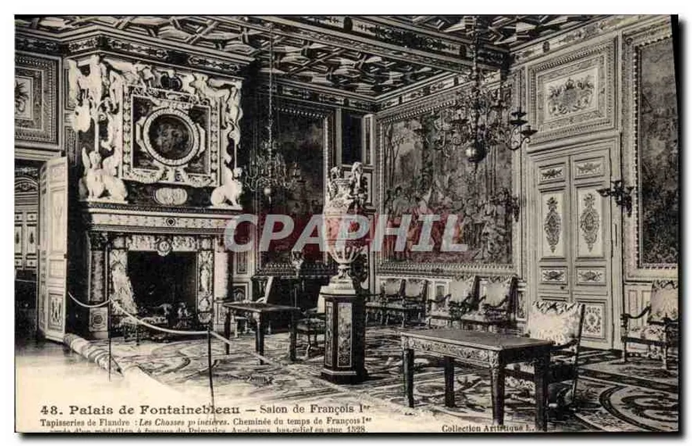 Schloss Fontainebleau — Salon von François I. — Künstlerische Sammlung L. MENAND - Vorderseite
