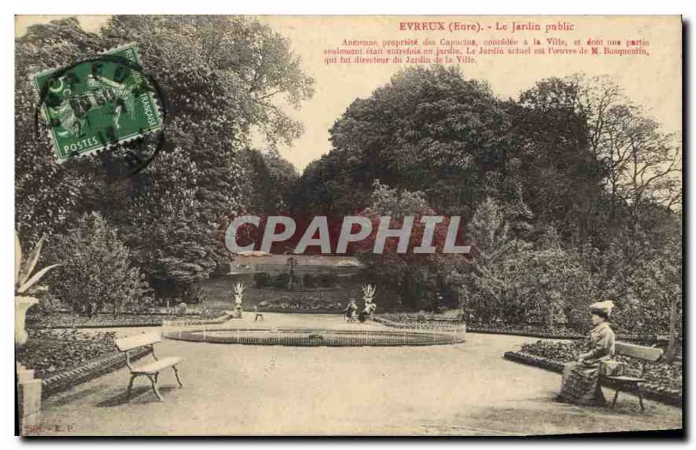 Evreux (Eure) - O Jardim Público — Antiga propriedade dos Capuchinhos, concebida por M. Busquentin - Frente