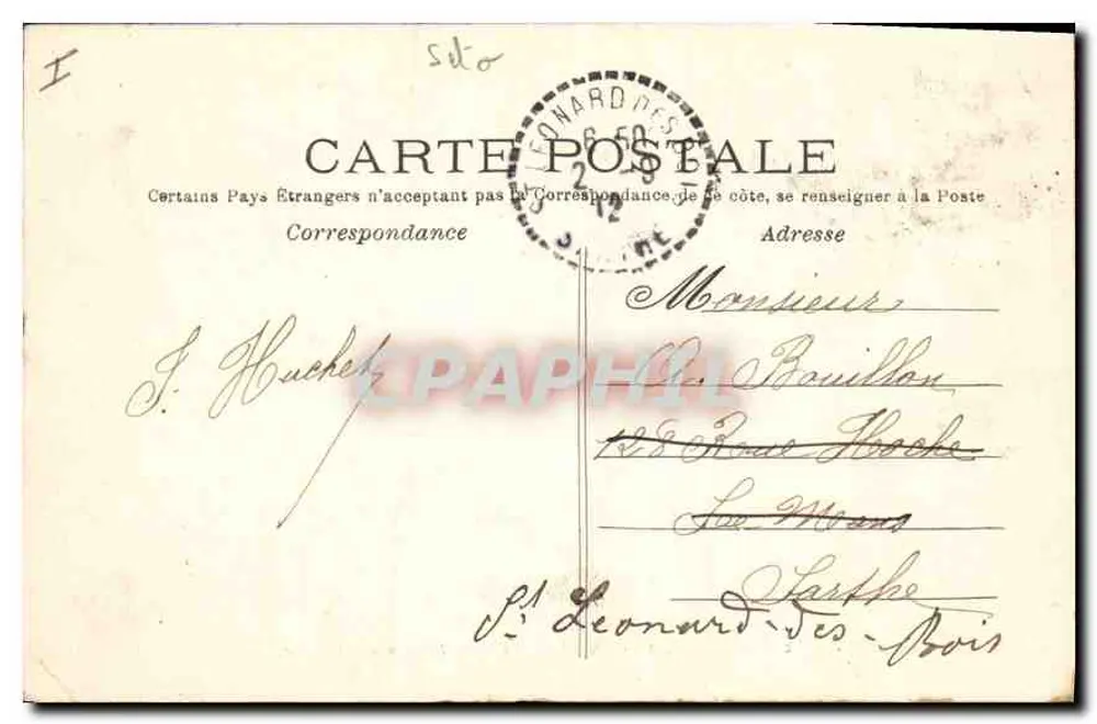St-Germain-en-Laye — O Castelo ou do Parque — Editor Y. A. n° 4335 - Verso