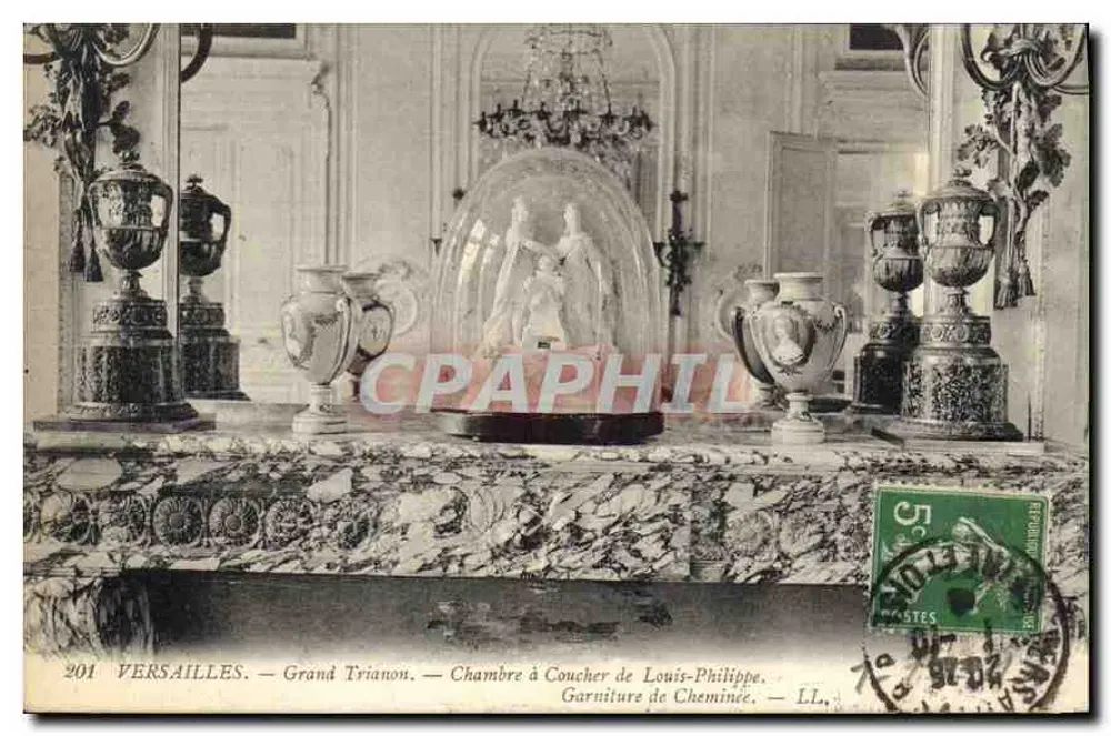 Versailles — Grand Trianon — Schlafzimmer von Louis-Philippe — Kaminverzierung - Vorderseite