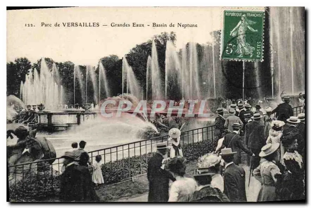 Parc de VERSAILLES — Grandes Eaux — Bassin de Neptune — éditeur non visible, n° de série 122 - Recto