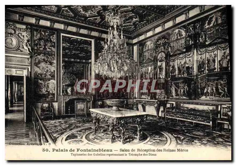 Palais de Fontainebleau — Empfangssaal der Königinmütter — Wandteppiche von Gobelins, darstellend den Sieg der Götter - Vorderseite