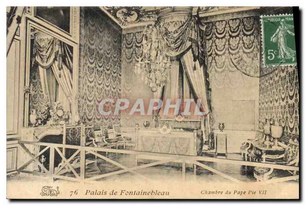 Palais de Fontainebleau — Zimmer des Papstes Pius VII — Verlag nicht sichtbar, Nr. 76 - Vorderseite
